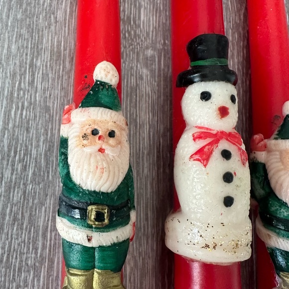 3 x vintage taper Christmas candles - Picture 2 of 7